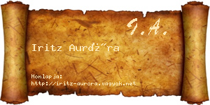 Iritz Auróra névjegykártya